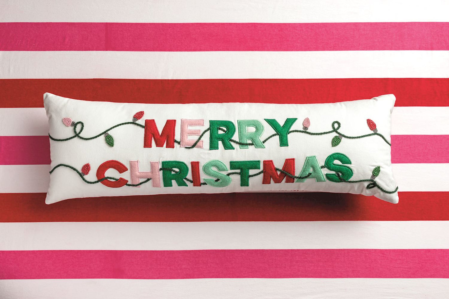 MUD PIE MERRY CHRISTMAS LONG PILLOW