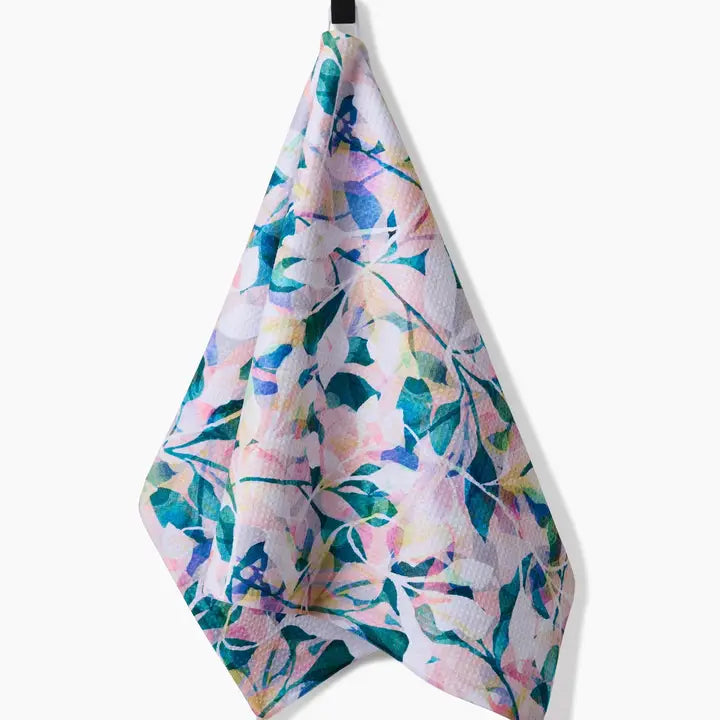 Geometry Painted Foliage Tea Towel