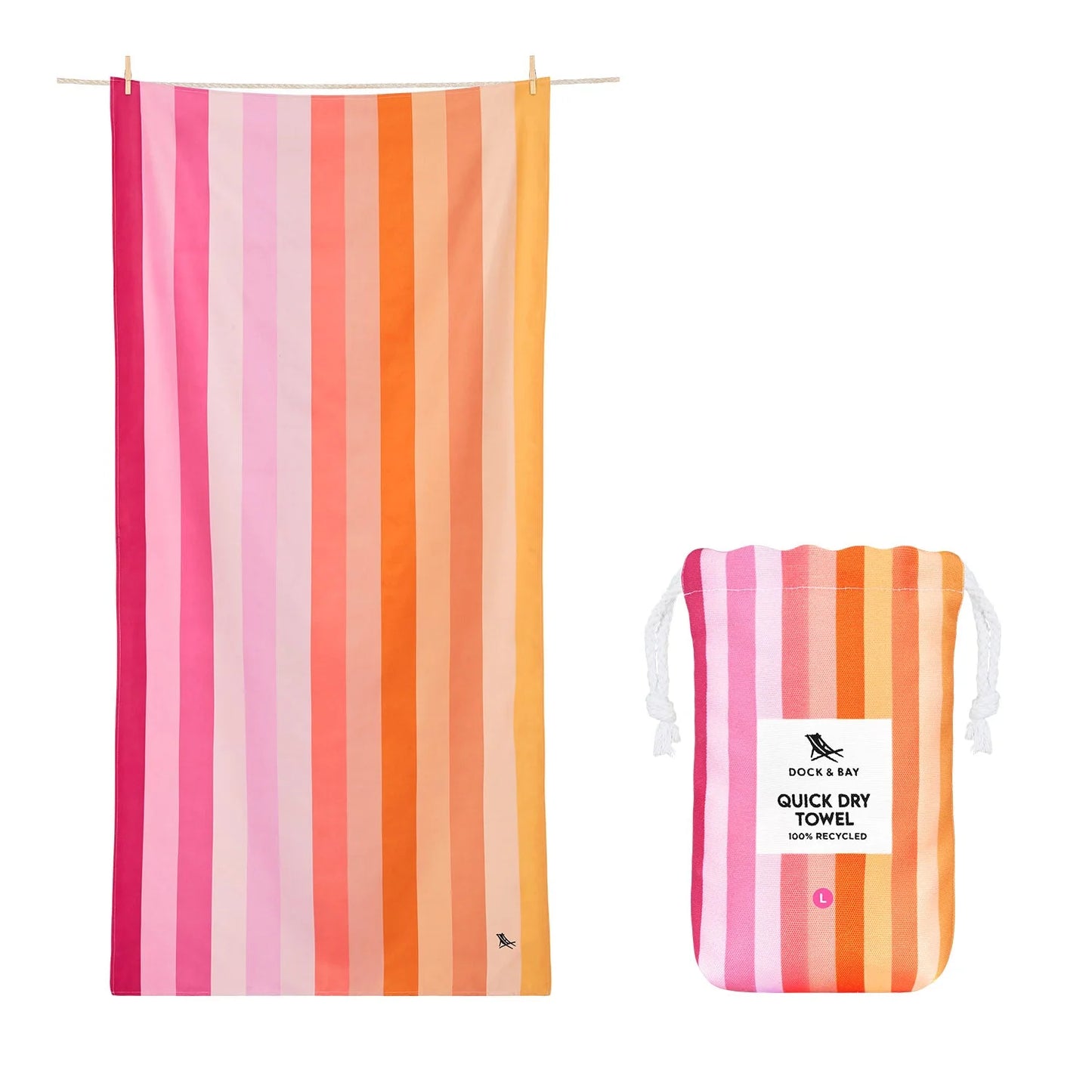 Dock & Bay Quick Dry Towels - Miami Sorbet - GRS Certified-L