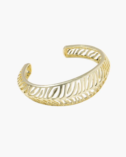 KENDRA SCOTT TIGER STRIPED MIKKI CUFF BRACELET GOLD M/L