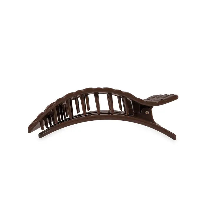 Teleties Flat Rectangle Hair Clip | Medium | Truly Taupe Quilted