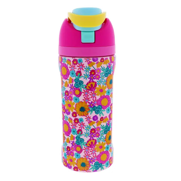 Jane Marie Kids Bold Floral 16 oz. Water Bottle with Straw Cap