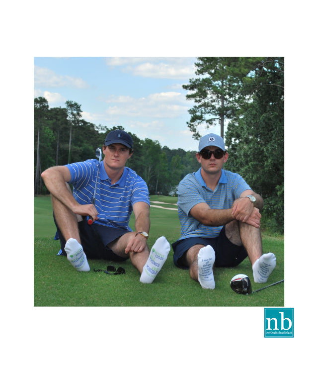 MEN's Standing on the Word Socks Golf Ball with Verse:Matthew 19:26 with God all things are Possible