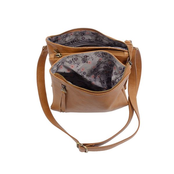 Joy Susan Dawn Multi Pocket Compact Crossbody Bag-Mid Tan
