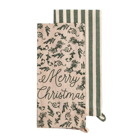 MUD PIE MERRY CHRISTMAS TOWEL SET