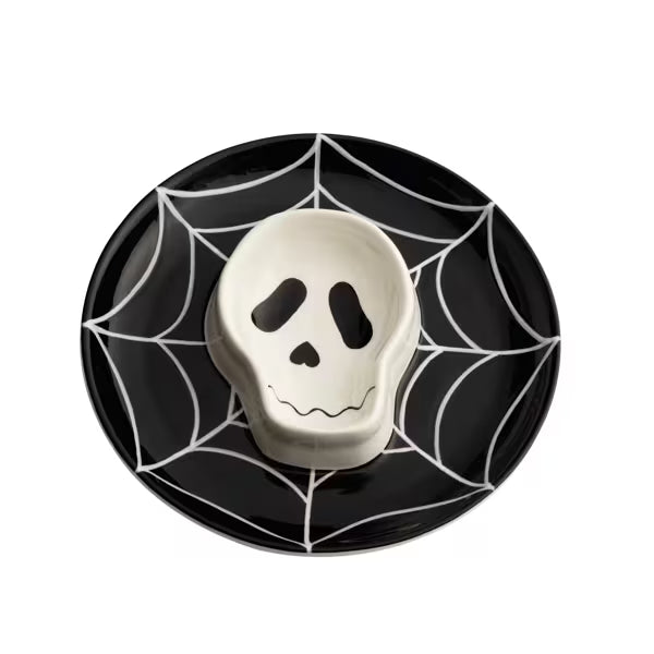 MUD PIE SKULL ROUND DISH