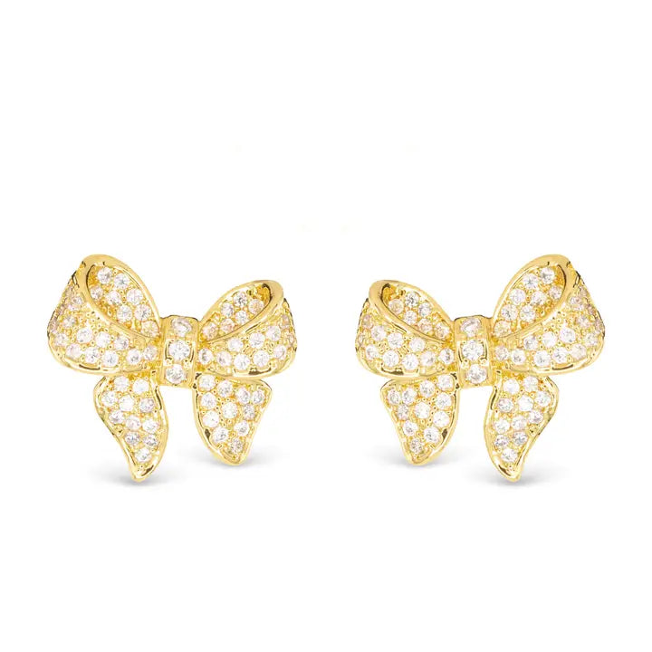 Amanda Blu Gold Cz Bow Earrings