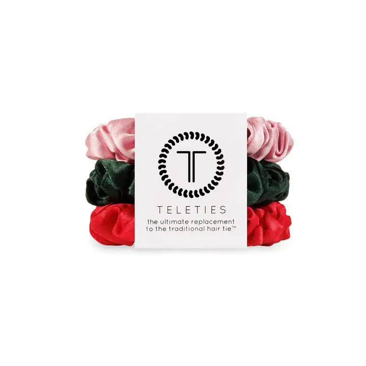 Teleties Silk Hair Scrunchie | Small | Poinsettia