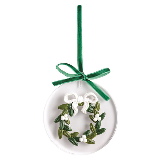 MUD PIE WREATH PAINTED ACRYLIC ORNAMENT