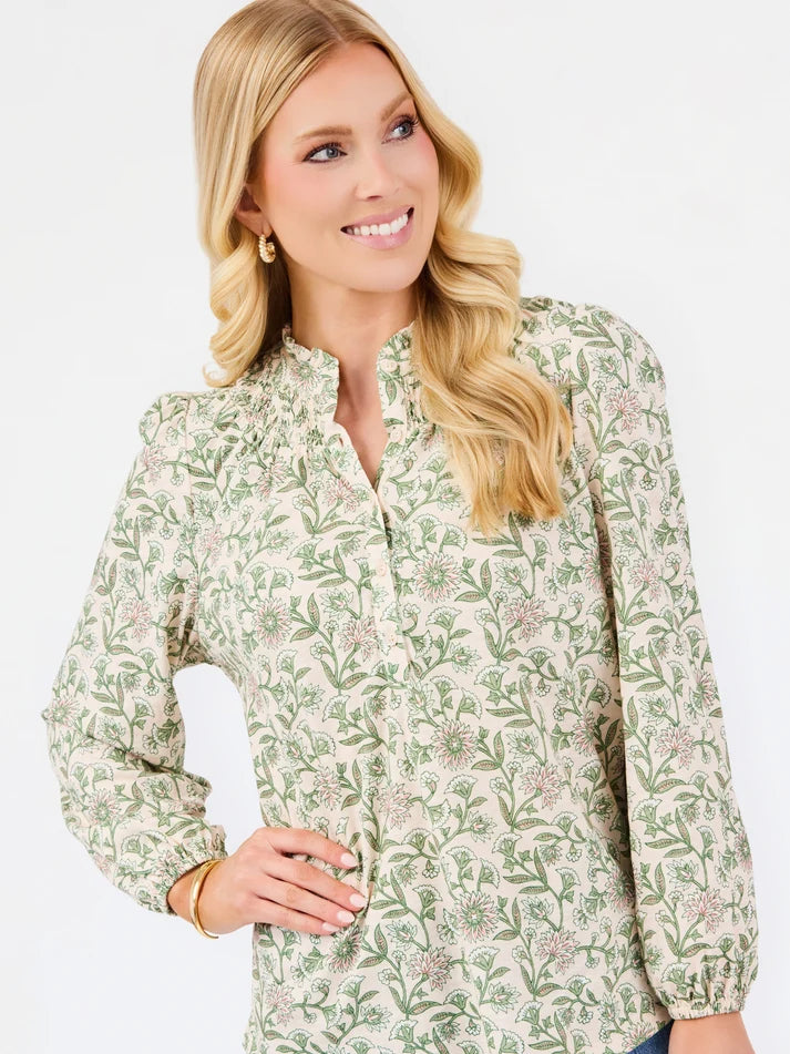 Mary Square Dawn Tee | Thistle Vines Tan
