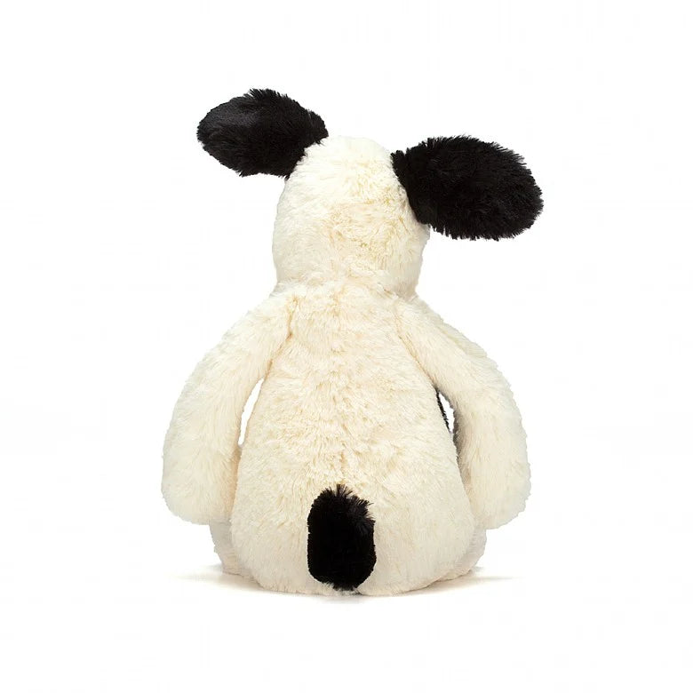 Jellycat Bashful Black & Cream Puppy MEDIUM - H12" X W5"