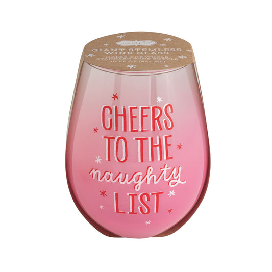 MUD PIE CHEERS GIANT HOLIDAY WINE GLASS