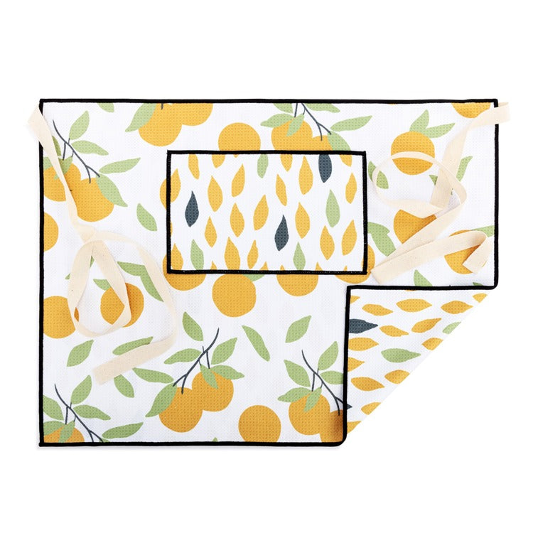 DEMDACO Citrus Orange Absorbent Half Apron - 27x20in