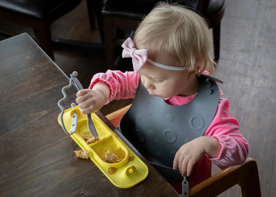 Busy Baby Eating Utensils-Pewter