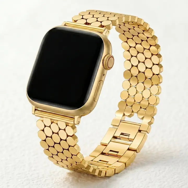 Cape Diablo Golden Honeycomb Luxury Apple Watch Strap