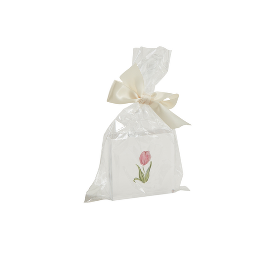 MUD PIE PINK TULIP ACRYLIC BLOCK