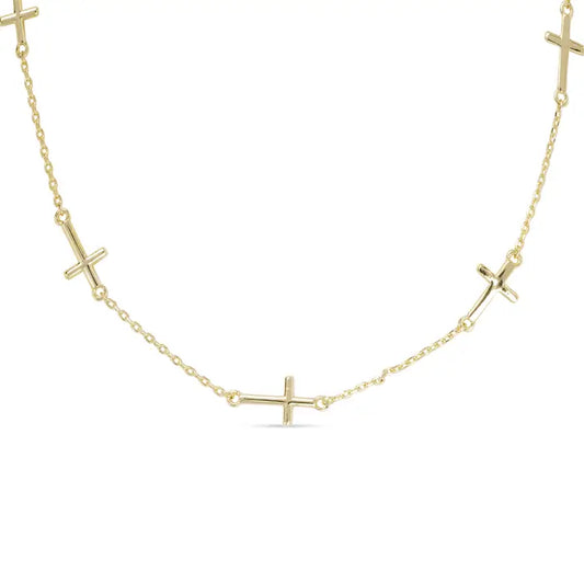 Amanda Blu Gold Station Cross Necklace