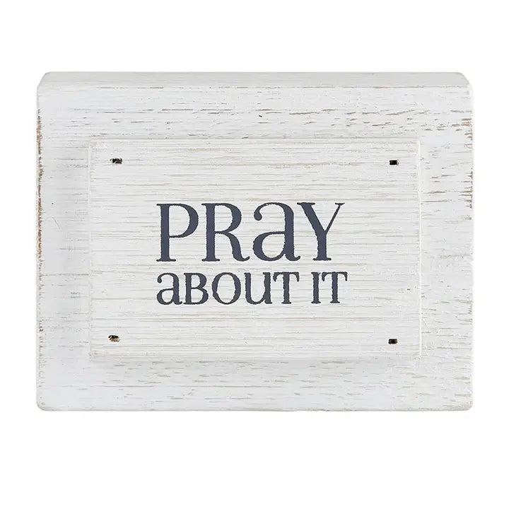 Santa Barbara Design Studio Face To Face Wood Block - Pray About It