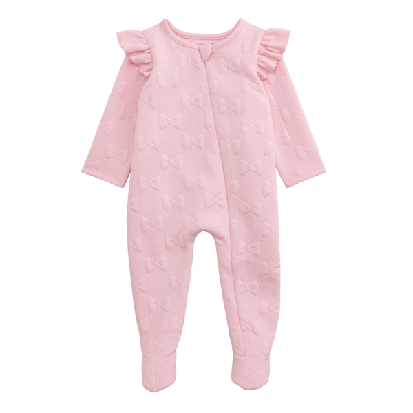 MUD PIE QUILTED BOW BABY SLEEPER