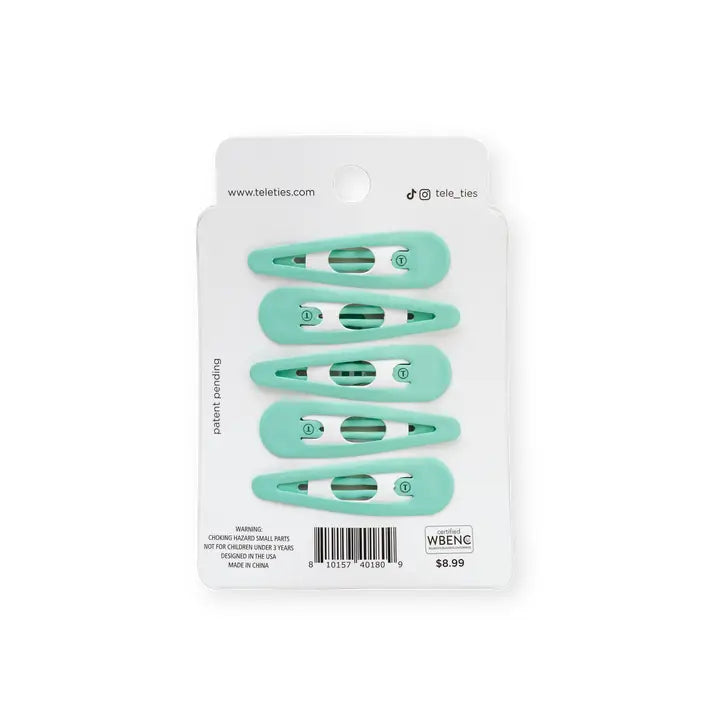 Teleties Snap Clip | Totally Turquoise | 6 Count