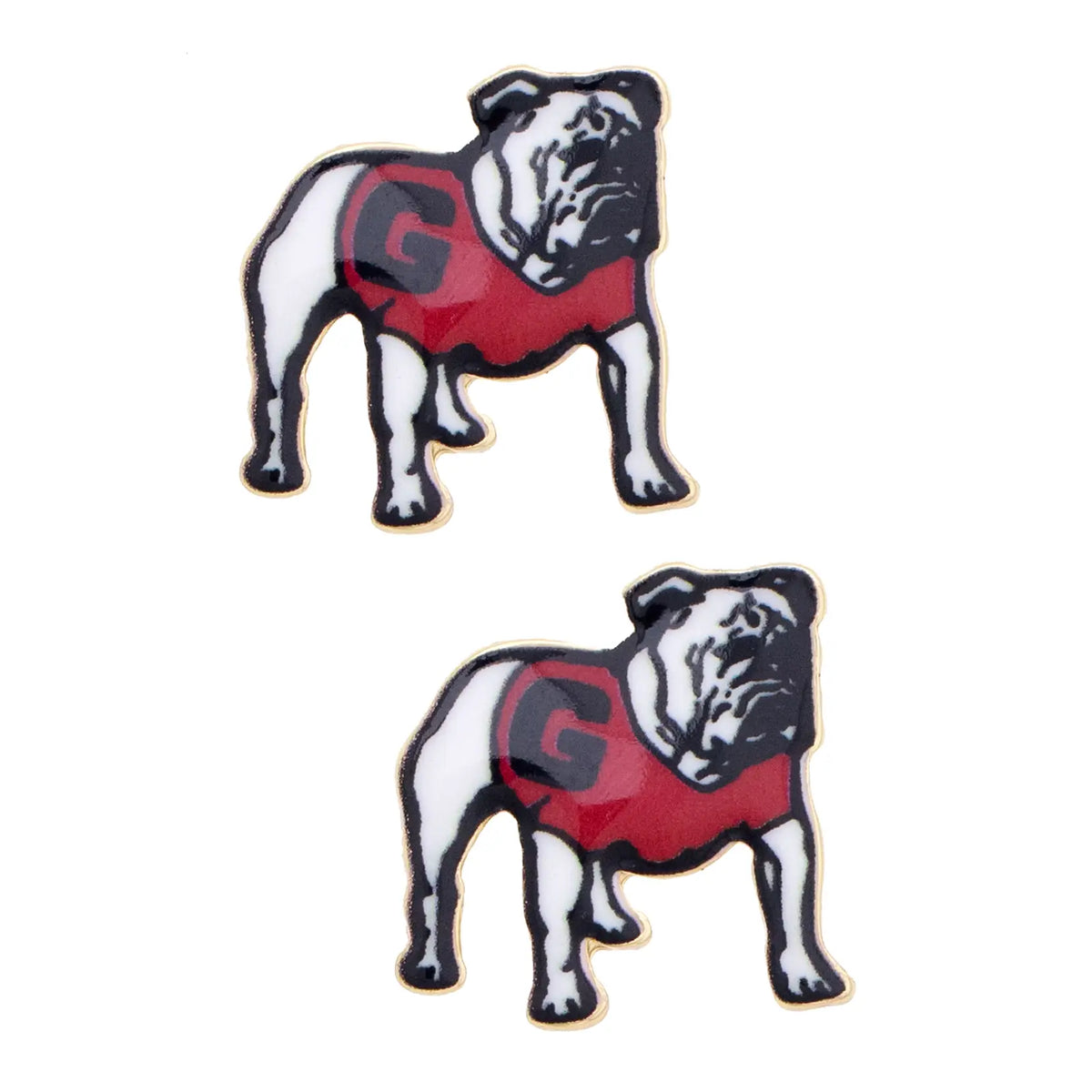 Canvas Style Georgia Bulldogs Enamel Icon Stud Earrings