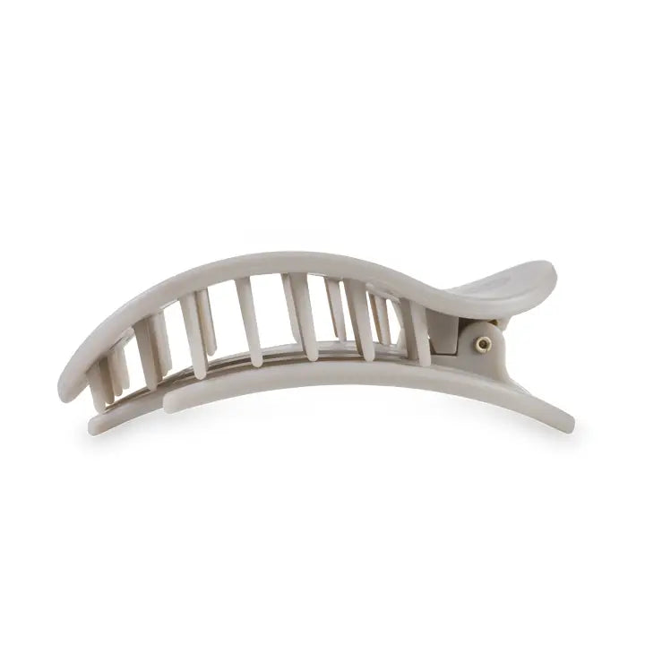 Teleties Round Flat Hair Clip | Large | Silver Flames