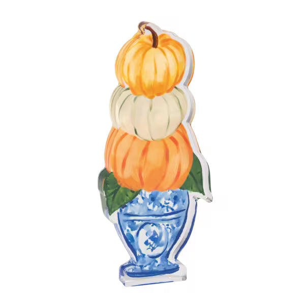 MUD PIE TRIPLE PUMPKIN TOPIARY ACRYLIC SITTER