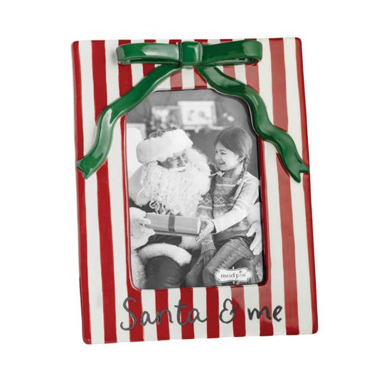 MUD PIE CERAMIC CHRISTMAS BOW 4X6 FRAME