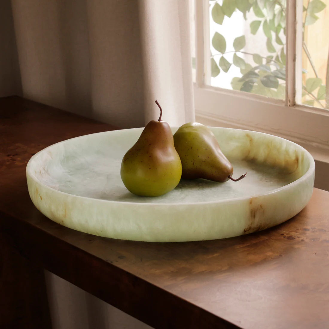 Beatriz Ball RESIN Giada Round Tray Jade Swirl
