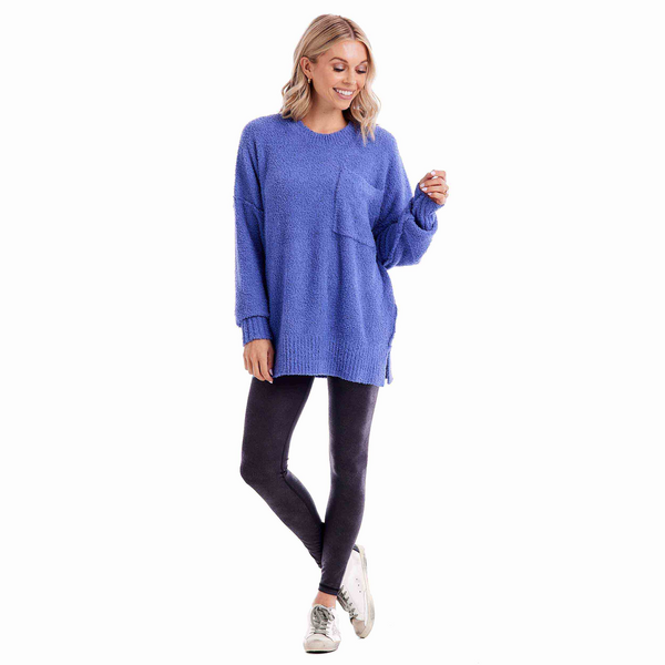 MUD PIE ROME CHENILLE SWEATER-BLUE