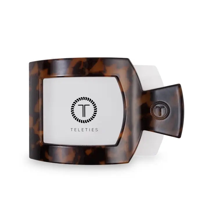 Teleties Square Flat Hair Clip | Large | Tortoise