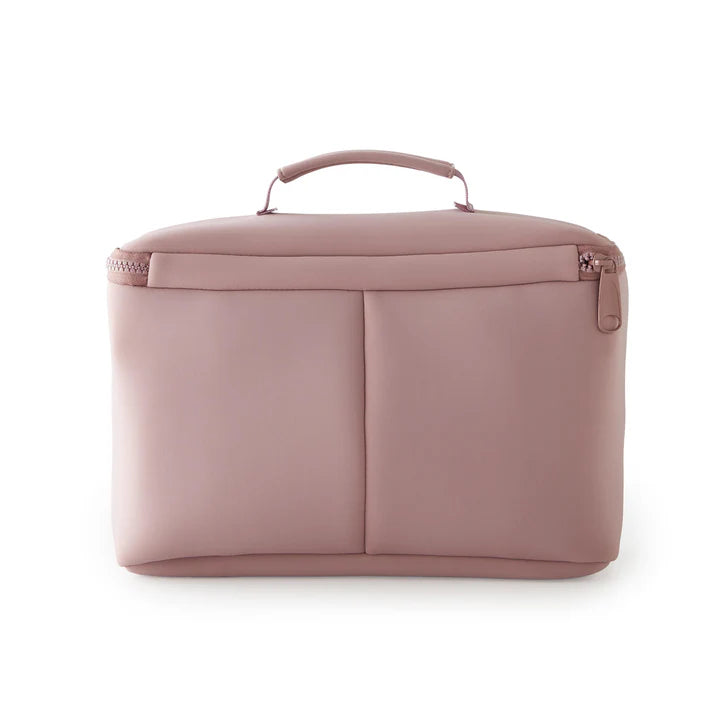 Kusshi Neoprene Neutral Collection-Large Train Case-Mauve with Stone Interior