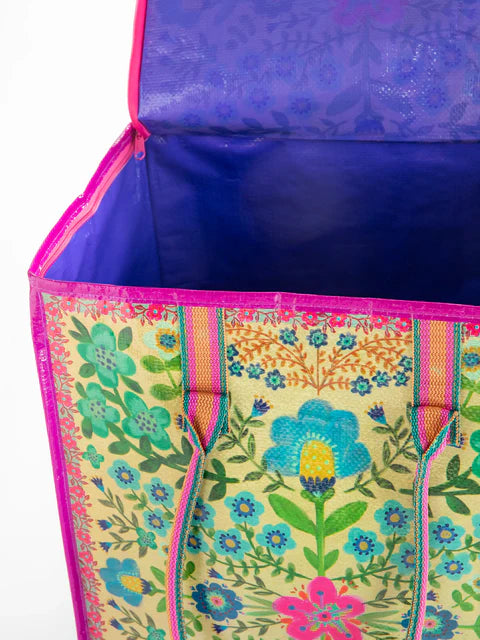 Natural Life Rolling Tote Bag-Taupe Mandala