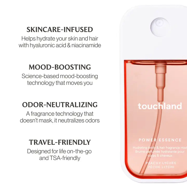 Touchland Peachy Lychee Power Essence Body & Hair Fragrance Mist