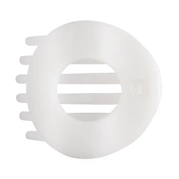 Teleties Coconut White | Small | Flat Circle Hair Clip