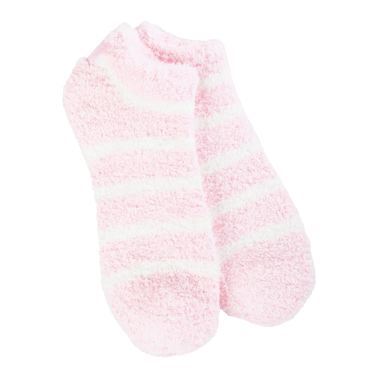 World's Softest Socks Cozy Low-Candy Pink Stripe