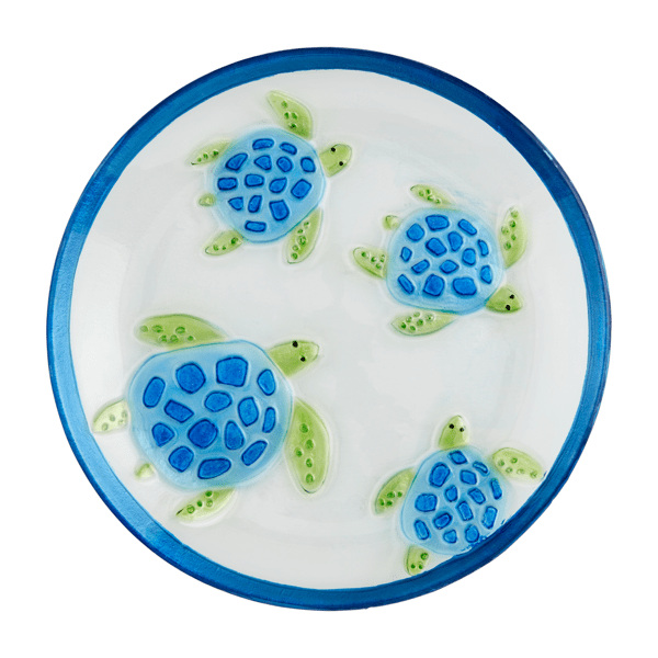 MUD PIE GLASS TURTLE PLATTER