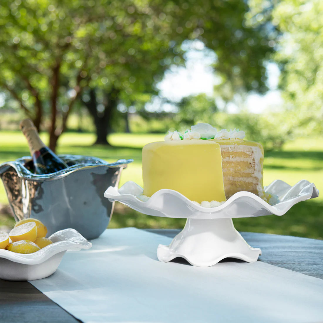 Beatriz Ball VIDA Havana Pedestal Cake Plate White