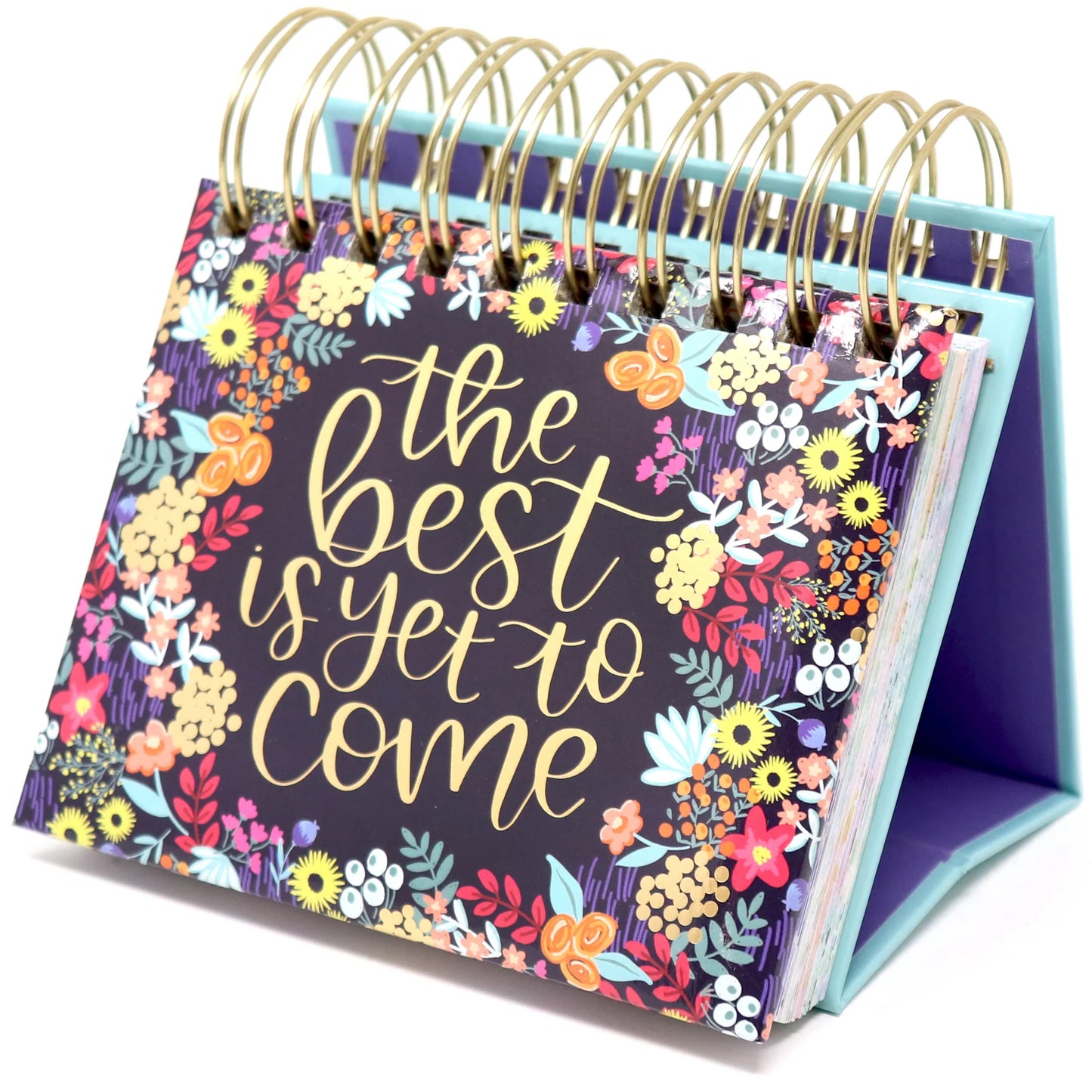 bloom Daily Planners Inspirational Perpetual Desk Easel, The Best is Yet to Come