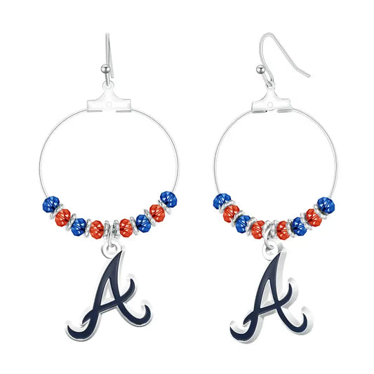 Mlb Atlanta Braves Beaded Hoop Earrings