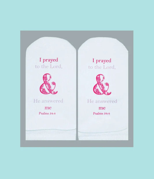 Standing on the WORD Socks Ampersand with Verse: Psalms 34:4 I prayed &