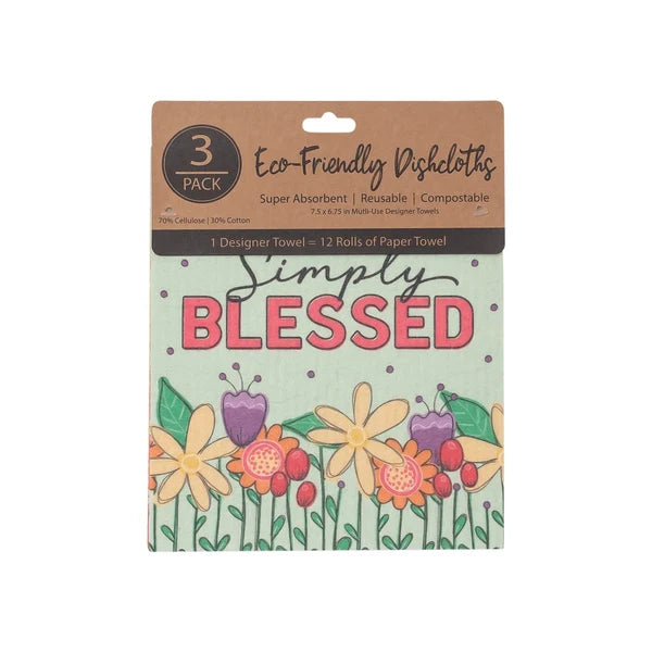 ECO Friendly Dishcloth Set: Simply Blessed