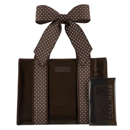 Case-Mate Espresso Polka Dot Bow Jelly Tote Bag