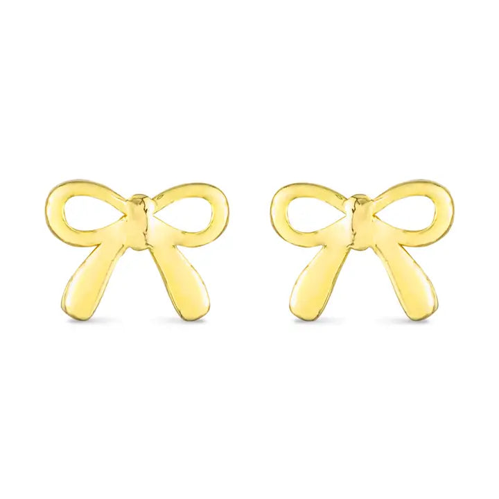 Amanda Blu Gold Bow Ribbon Earrings