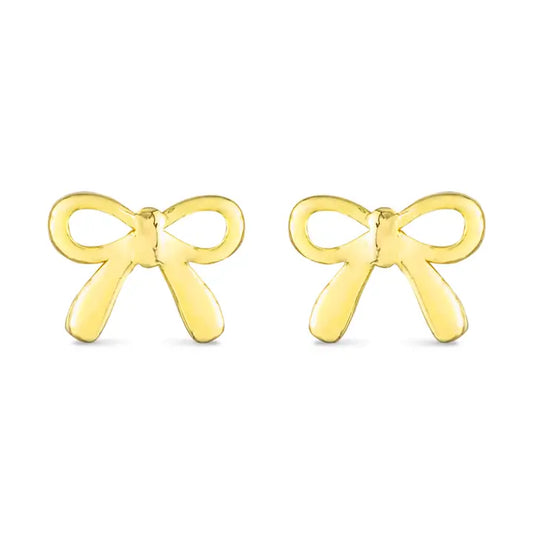Amanda Blu Gold Bow Ribbon Earrings