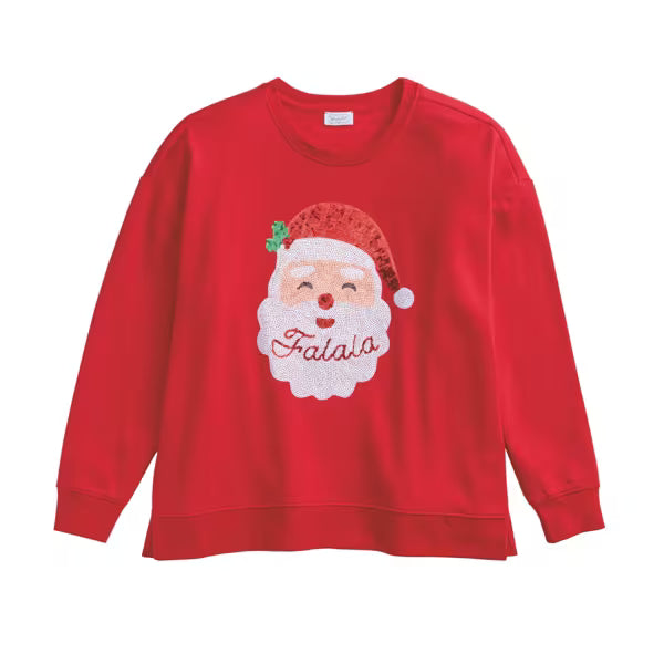 MUD PIE SANTA SPARKLE ONE SIZE SWEATSHIRT