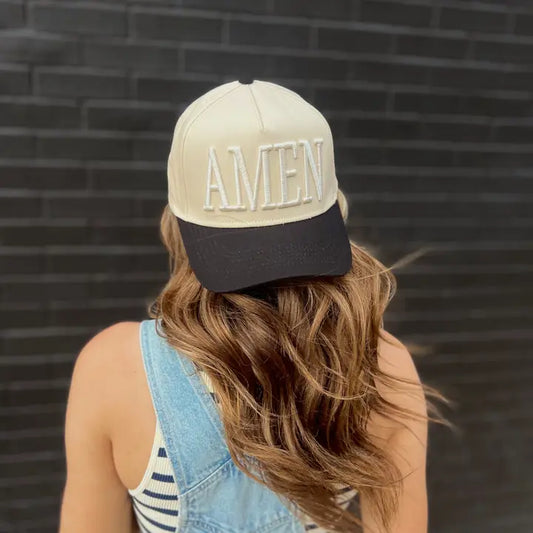 Social Statement Amen Monochromatic Vintage Trucker Hat