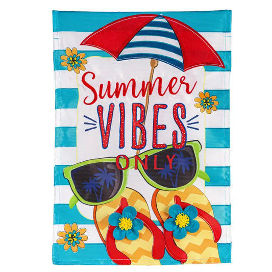 Evergreen Enterprises Summer Vibes Only Applique Garden Flag