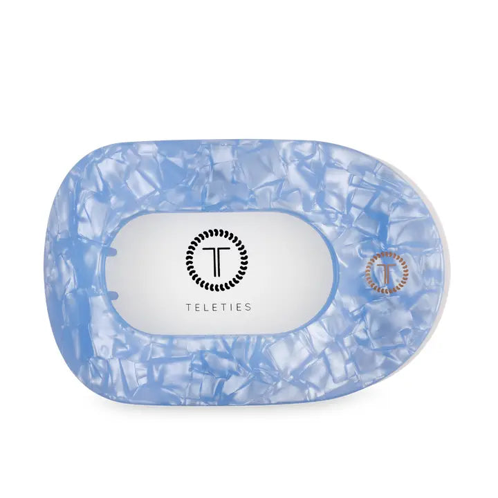 Teleties Flat Round Hair Clip | Large | Blue Lagoon