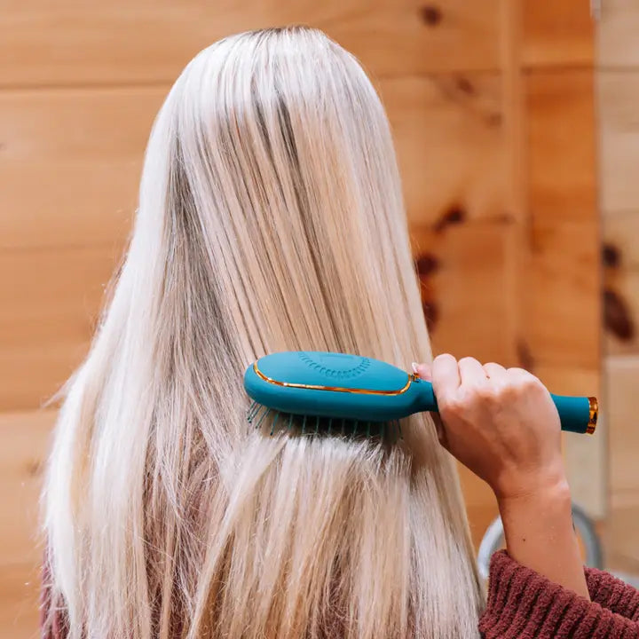 Teleties Detangler Hair Brush For Medium Hair - Teal with It
